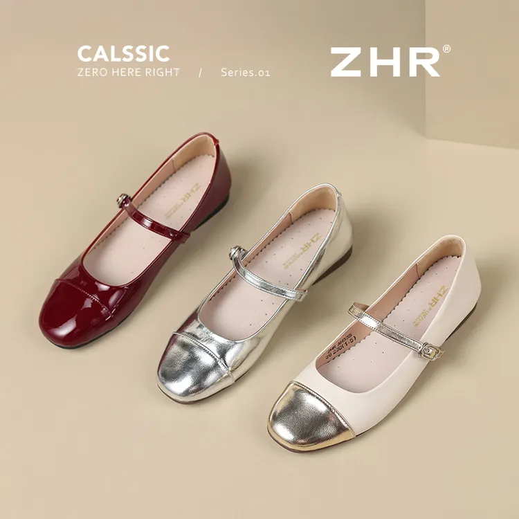ZHR玛丽珍女鞋法式单鞋妈妈鞋秋季复古浅口真皮鞋子女ins潮牌百搭