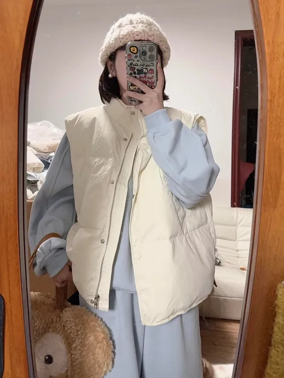 独特超好看短款羽绒服马甲女2025冬新款加厚保暖坎肩韩系马夹冬天