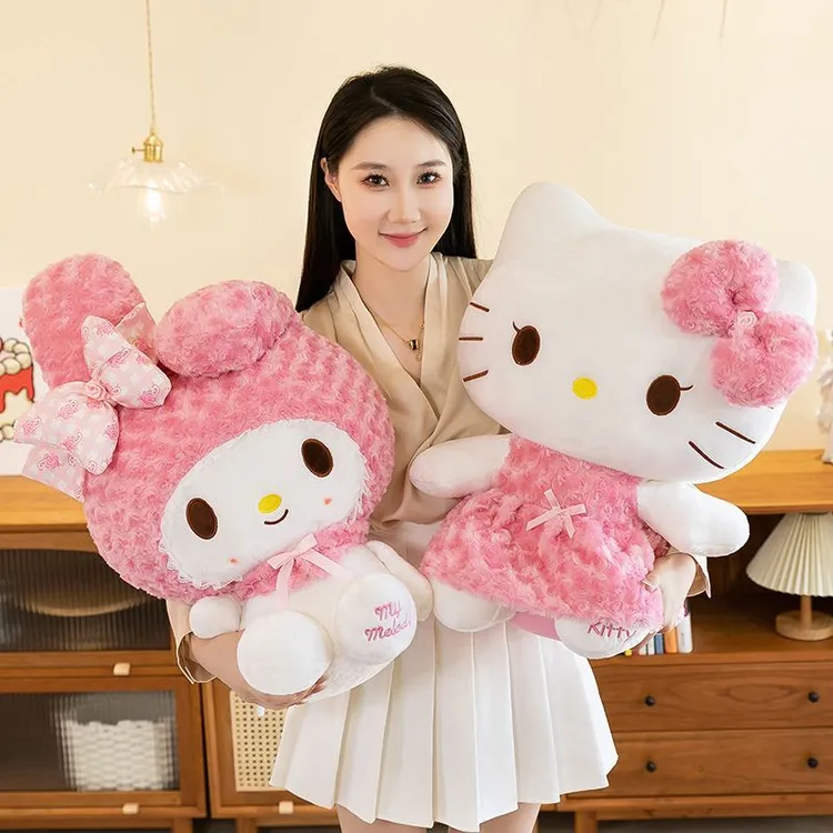 玫瑰公主裙KT猫公仔毛绒玩具玫瑰美乐蒂女生布娃娃儿童生日礼物女