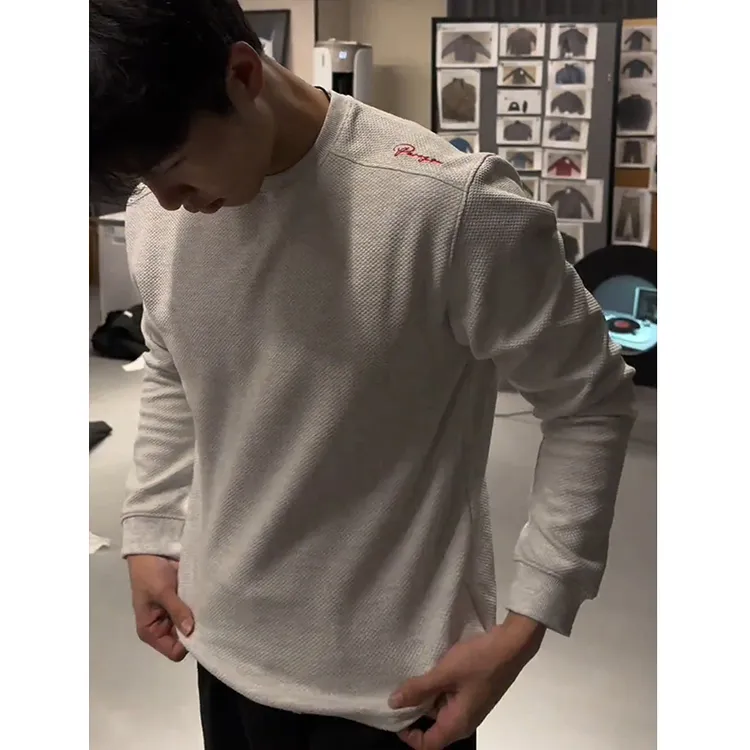 GTAL蜂窝正肩长袖T恤男秋季cleanfit小领口卫衣硬汉风内搭打底衫