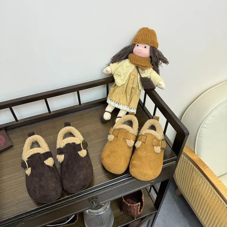 2025秋冬新款儿童棉鞋基础款加绒女童男童包头勃肯鞋GH-445577