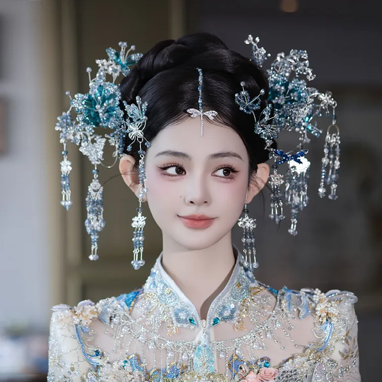 合金婚庆饰品 新娘浅色系古风温柔中式秀禾甜美汉服古装配饰G0232
