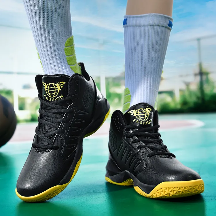 品牌国货断码运动鞋男皮面篮球鞋高帮防滑潮减震男士鞋子