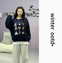 彩序坊    韩版气质显瘦百搭减龄加绒上衣8326