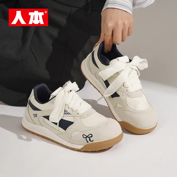 人本德训鞋女甜美可爱2025秋季新款学生小众设计百搭休闲运动鞋女