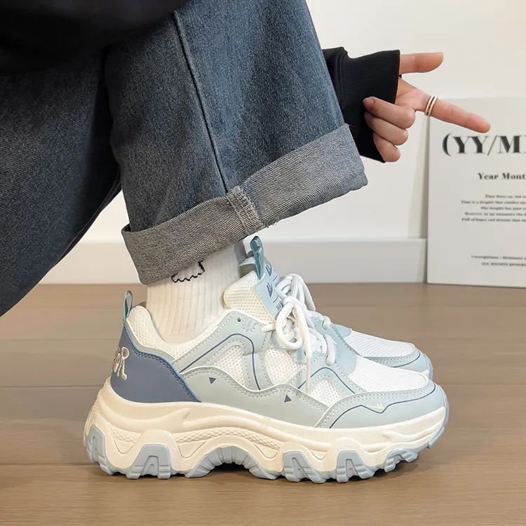 回力透气女鞋2025新款夏季运动鞋原创设计百搭休闲鞋子厚底老爹鞋