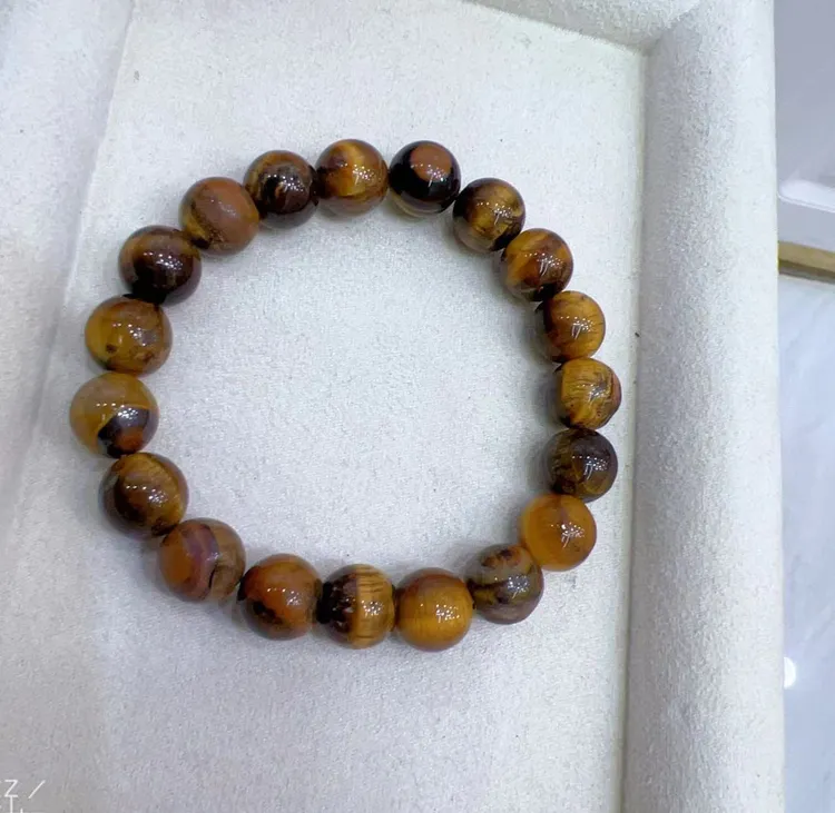 树脂手链 天然虎眼石咖啡色女生手串00059珍珠配饰