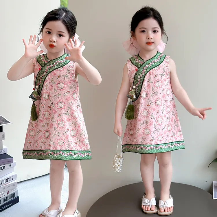 女童旗袍2025新款儿童洋气时髦新中式国风连衣裙宝宝夏装公主裙子