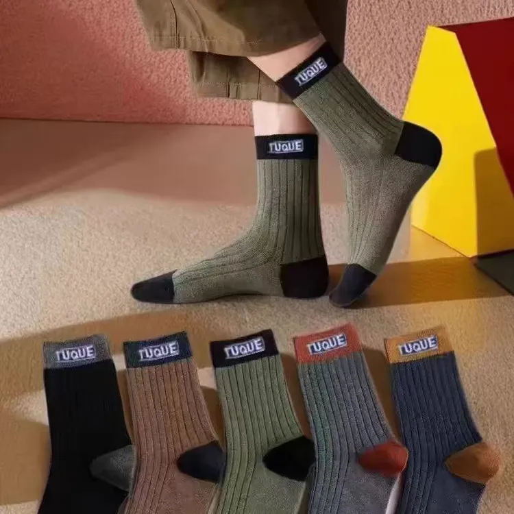 精品【10双装】秋冬中筒袜防臭舒适保暖中筒袜商务吸汗透气袜子男袜商品图