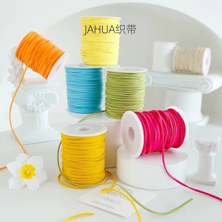 ins风/花丝带/礼物包装/彩带手工diy/双面绒挂绳/白色韩国鹿皮绳