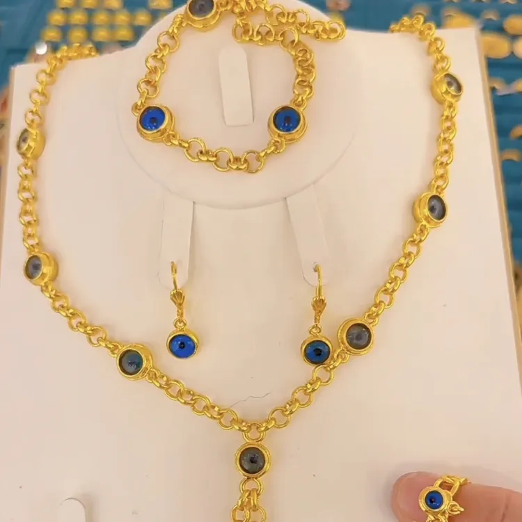 铜合金项链 铜合金项链 铜合金项链时尚铜合金项链女士麻花套装