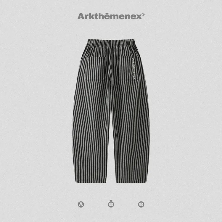 Aee25AW「轨道」条纹宽松垂感休闲裤子男女同款阔腿裤百搭