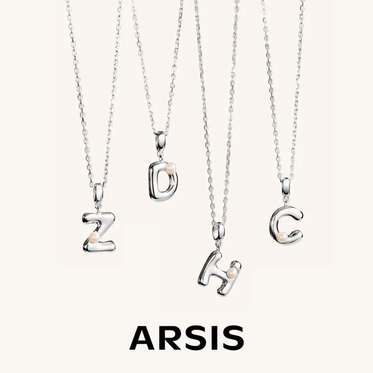 ARSIS银饰印记简约字母项链S925纯银轻奢吊坠锁骨链七夕礼物