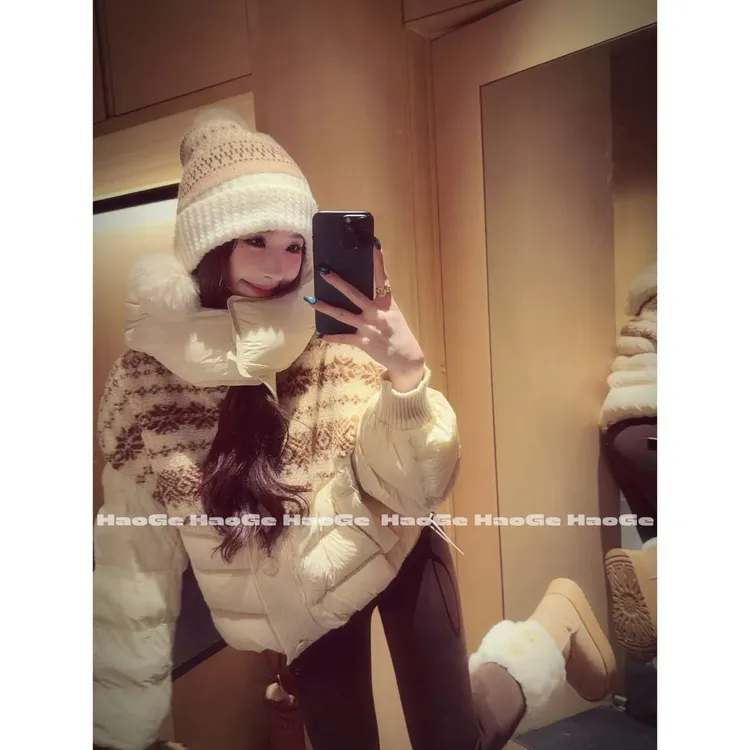 浩哥严选●费尔岛羽绒服预HGQ5YRF5000A保暖冬季ins短款连帽设计款