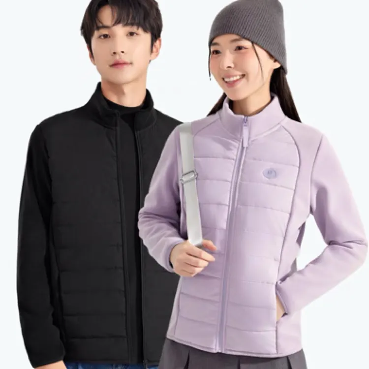 秋冬季男女保暖外套云感气绒服立领拉链上衣外穿内搭男女桔也上衣