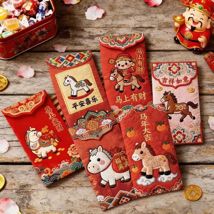 立体马年刺绣红包2026新款高颜值新年红包结婚生日通用利是封喜庆
