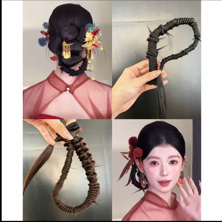 888伊伊老师预制新中式手工扭扭麻花辫新
