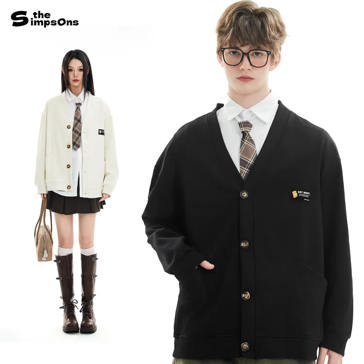 THESIMPSONS春季休闲时尚单排扣男女同款针织衫卫衣SPCTT243F45U