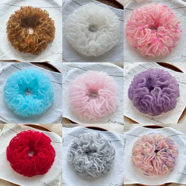 萝卜丝系列～70%纯羊毛（加针版）马海毛发圈毛绒ins风｜西柚手作发圈