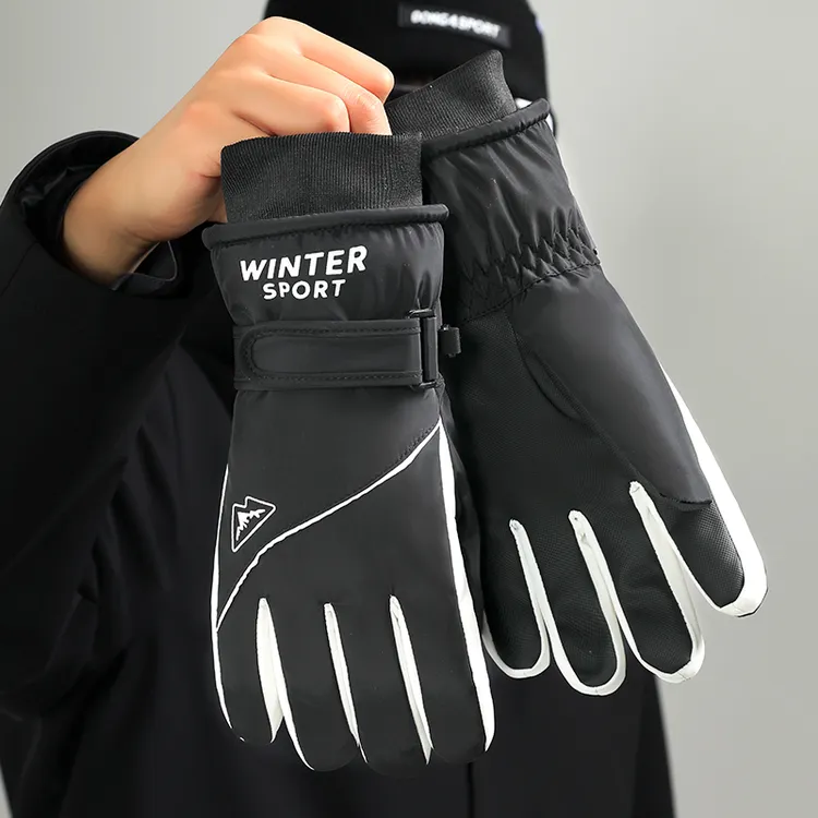 冬季保暖加厚户外触屏摩托车加绒保暖电车防水防风寒冬天骑行手套