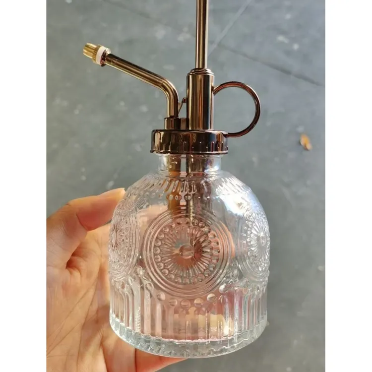 复古园艺家园艺浮雕喷壶浇花玻璃喷雾喷雾器消毒气压水壶小型浇水