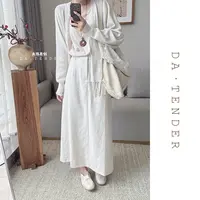 DA·Tender【晨雾亚麻半身裙】秋季新款简约休闲百搭中长款裙子女