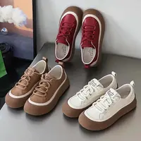 【头层牛皮】复古厚底百搭防滑休闲板鞋T79022