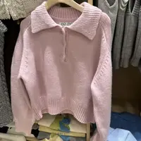 2688翻领3扣韩标短款套头毛衣