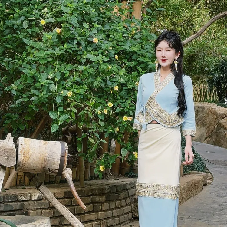 【子惠创意馆】旅行日常穿搭民族服饰重工傣族服装套装民族风