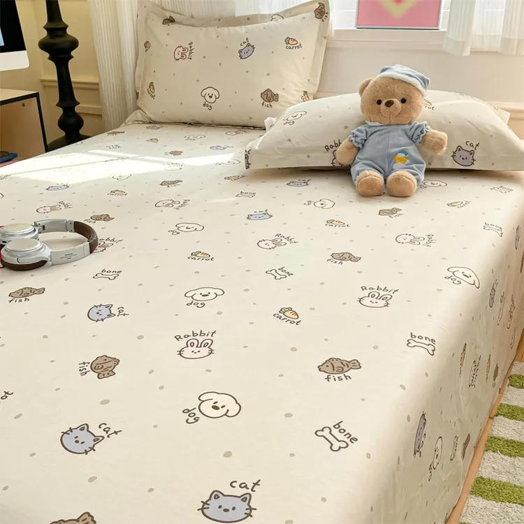 新款床单单件纯棉全棉儿童单人床加厚被单宿舍学生三件套四季通用