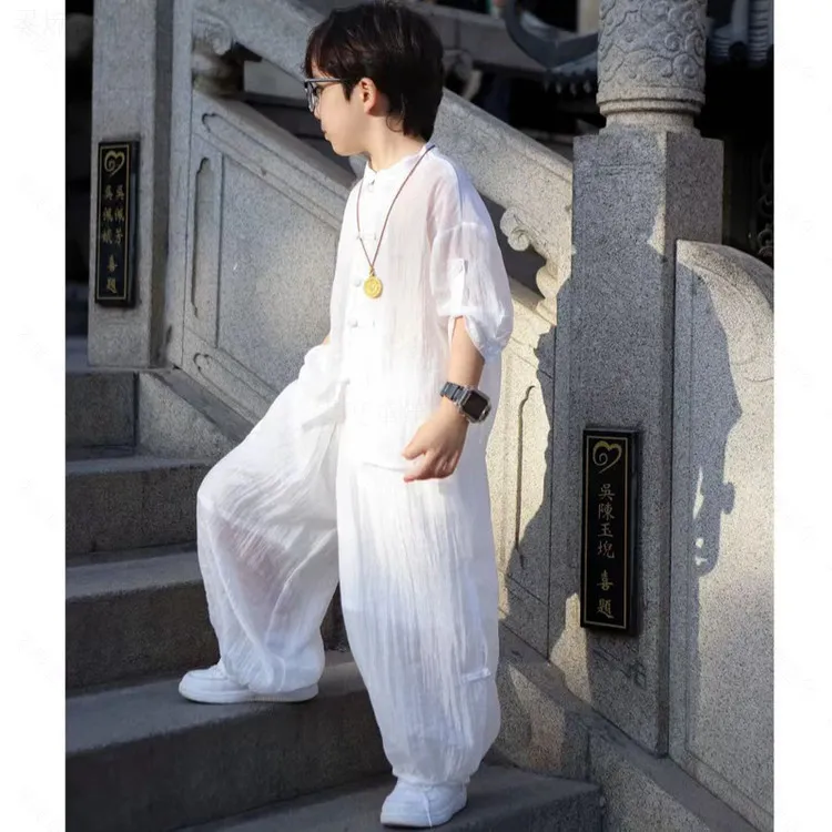 夏装套装男童洋气中国风短袖儿童宽松休闲韩版夏季薄款大码两件套