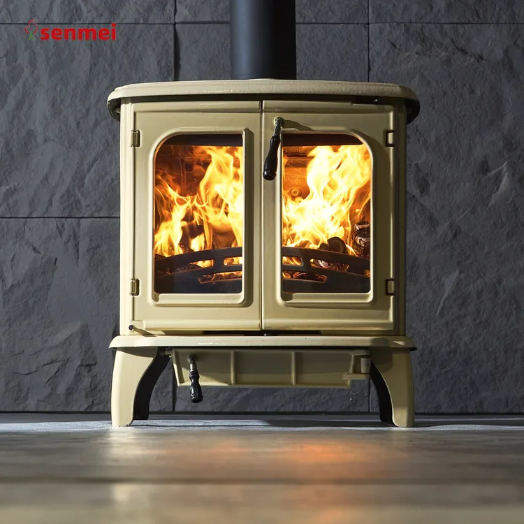 senmeiZRT1复古真火壁炉铸铁炉双开门出口品质壁炉真火木柴家用