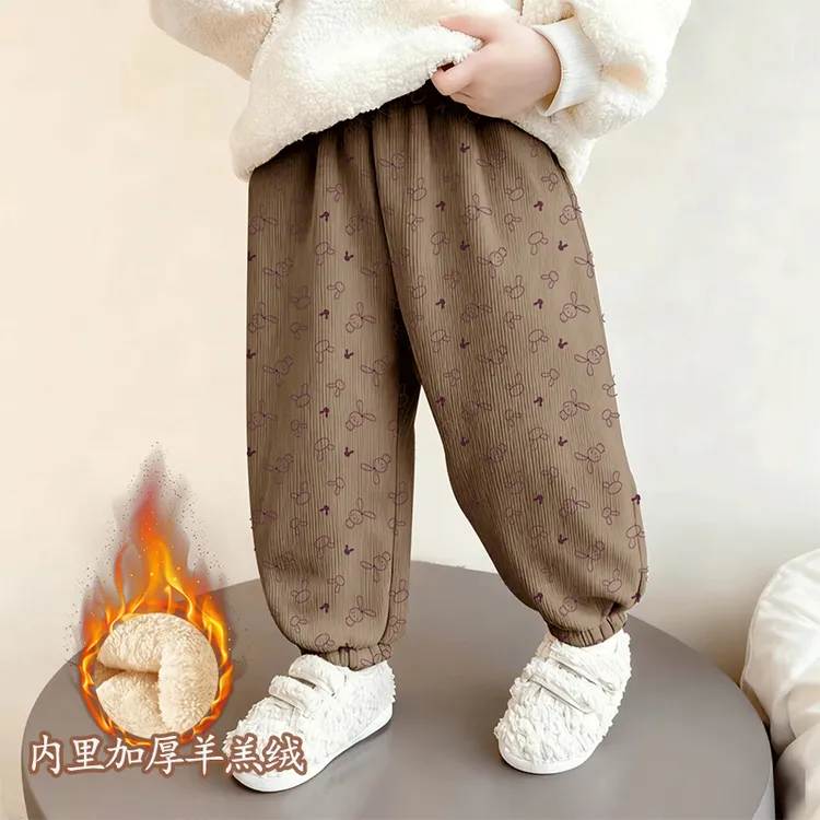 女童秋季裤子秋冬灯芯绒儿童长裤新款中小童洋气百搭宝宝运动裤
