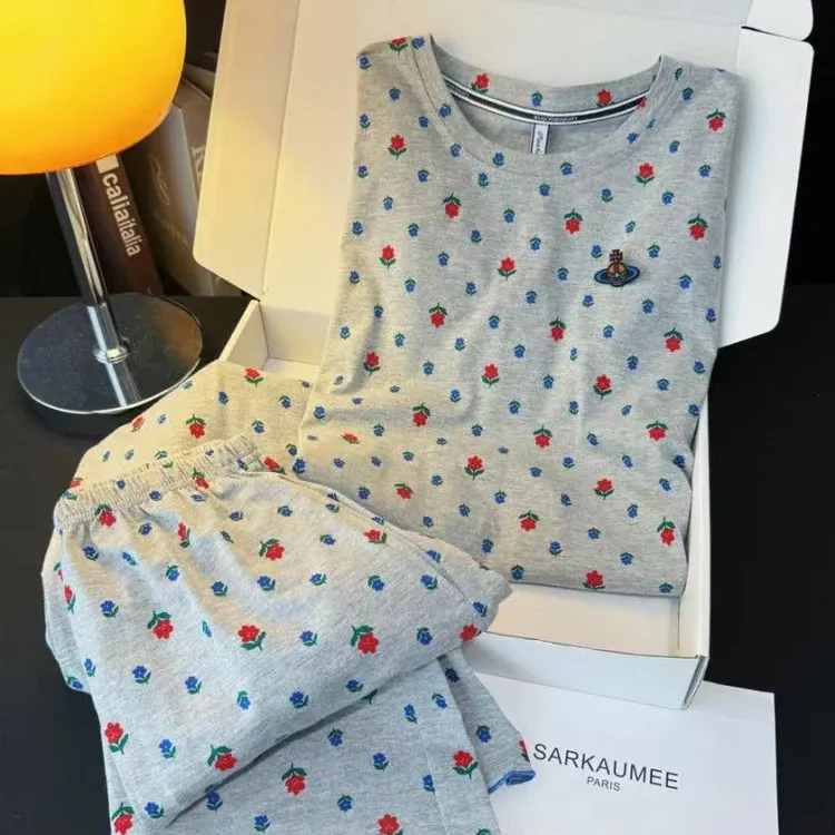 夏季睡衣女款纯棉短袖夏天新款居家服女士可外穿家居服套装夏