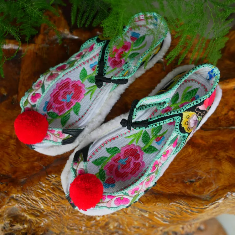 36码彝族花凉草鞋纯手工女士