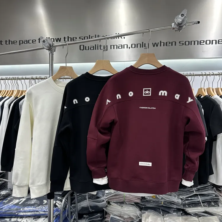 春秋新款潮牌卫衣流行圆领立体印花休闲长袖宽松帅气日常上衣