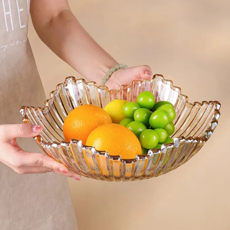 【新年果盘】水果盘客厅茶几2025干果坚果盘大号零食盘子栅栏款