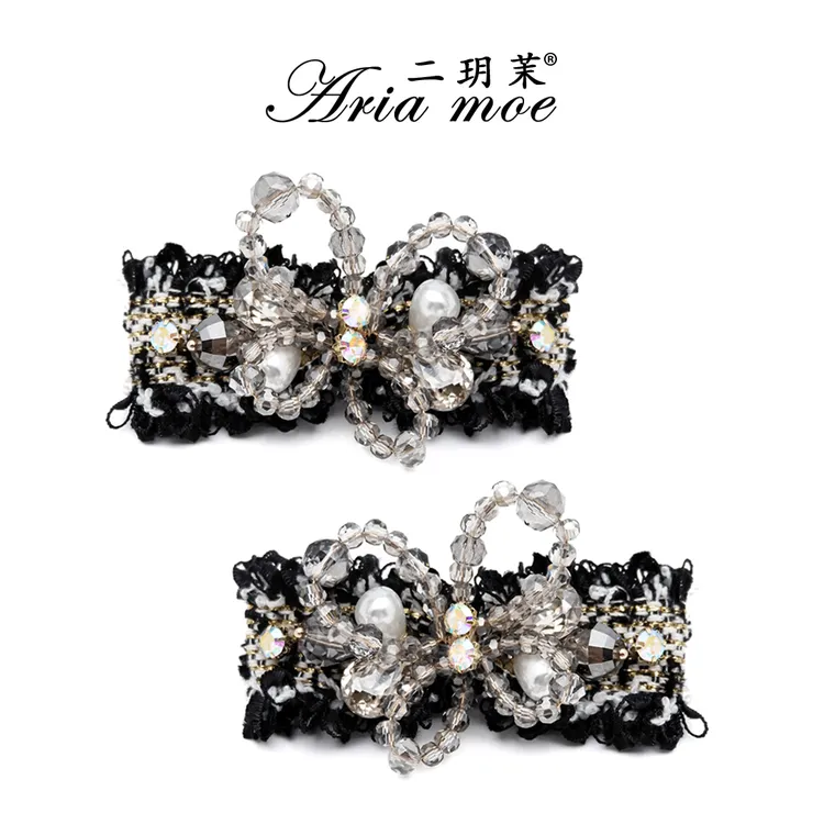 二玥茉【蝶香】原创小香风水晶蝴蝶鸭嘴夹轻奢百搭蝴蝶结半扎发夹子