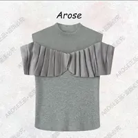 【AR0SE•正品】2025新款女毛针织衫气质百搭设计师灰色幂式穿搭3306