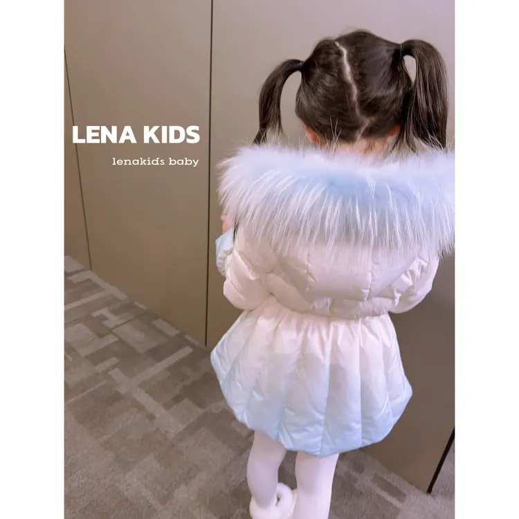 Lenakids【渐变蓝超仙羽绒服！超大真毛90绒高充绒】高货！25121503