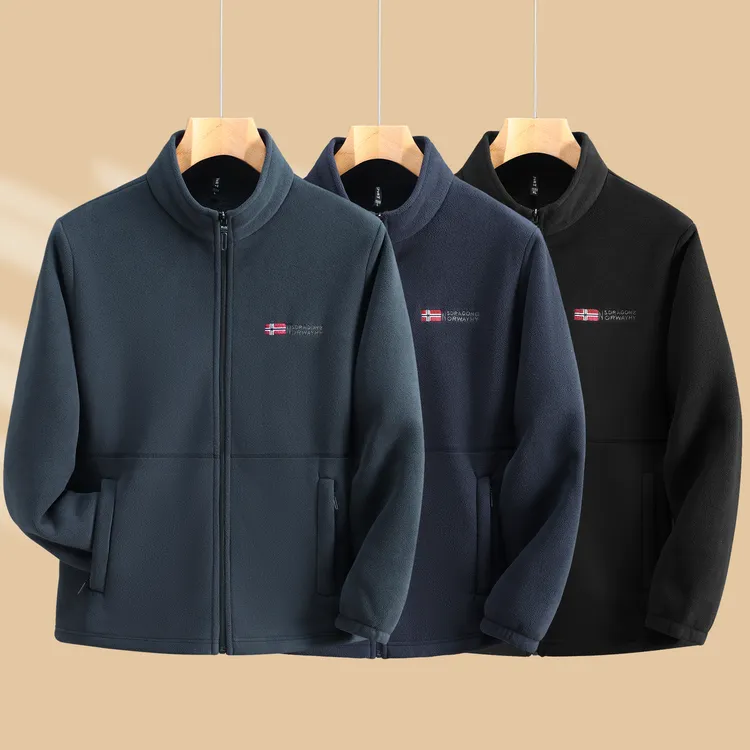 852#男式加绒加厚摇粒绒外套