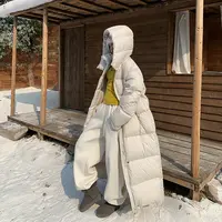 十三粥 云朵大被子 “匈牙利90白鹅绒”长款外套女加厚保暖连帽宽松
