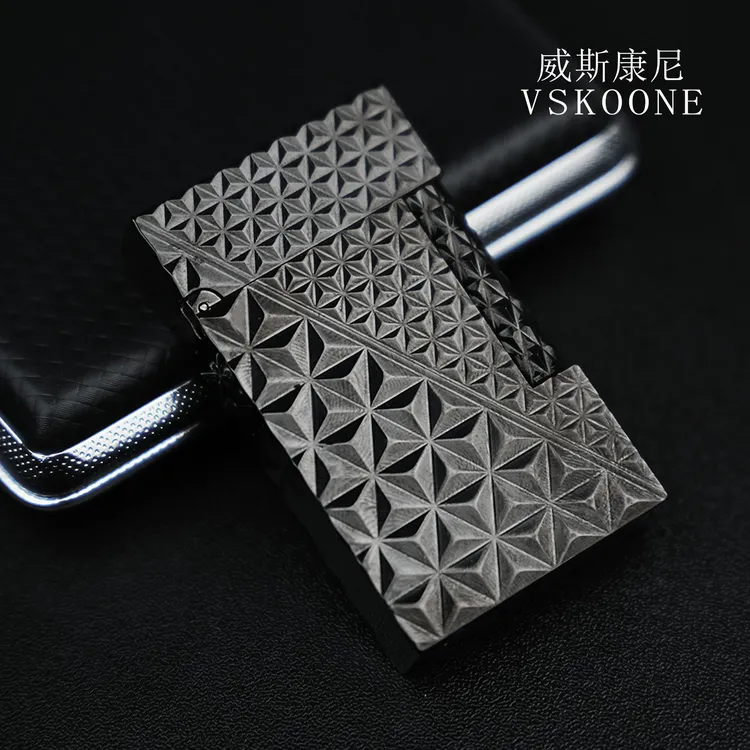 VSKONNE/威斯康尼分割线男士朗声打火机钢琴音纯铜充气朗声打火机