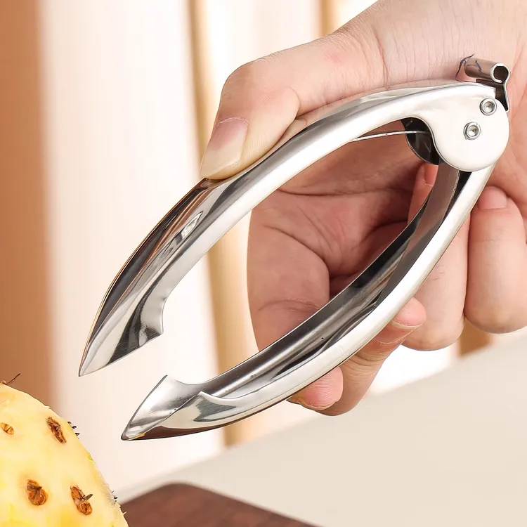304不锈钢菠萝专用刀草莓夹子菠萝去眼器水果店削皮刀挖眼夹商用