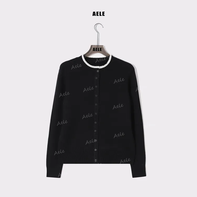 AELE【方糖】圆领长袖女装单排扣装饰套头加绒毛衣 X855 3908 AD