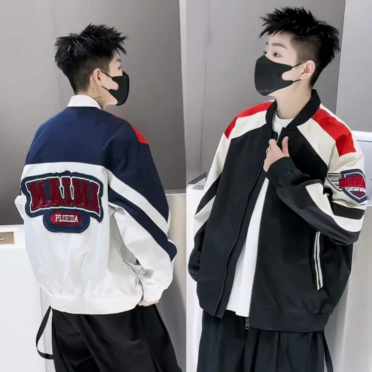青少年男生秋季机车棒球服外套韩版港风刺绣男帅气飞行服秋冬02