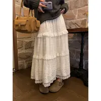 【西西里安】 珍珠少女~精致温柔风多面料拼接茸感蛋糕裙