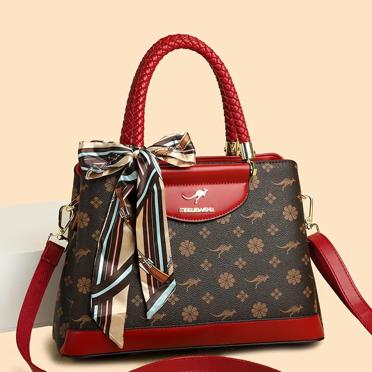 米琦袋鼠时尚洋气中年女士妈妈款手提包大气简约优雅单肩包斜挎包