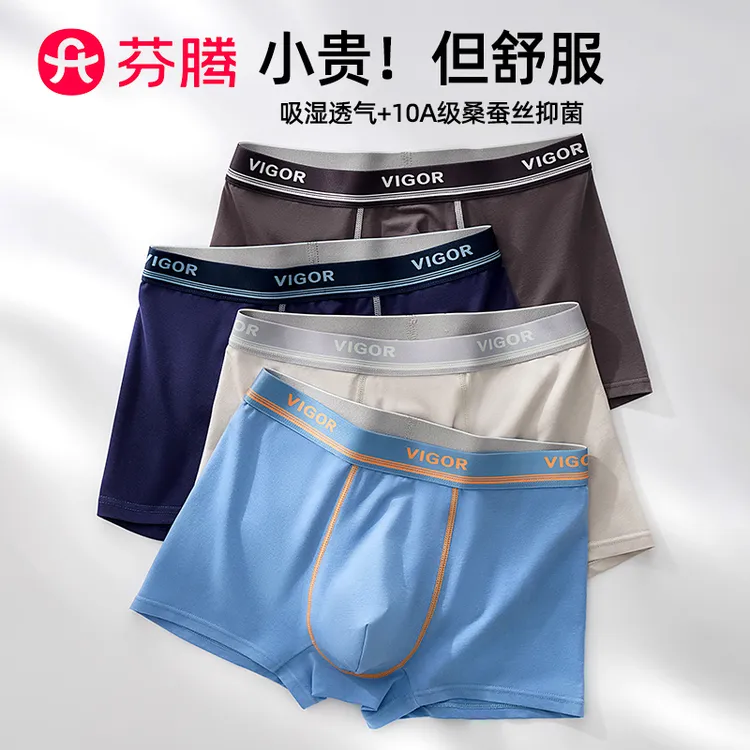 芬腾男士内裤夏季纯棉抑菌裆透气2025新款四角裤男生男款短裤裤衩