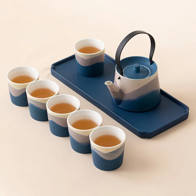 2025年新款特别好看的精致高颜值渐变色下午茶杯一壶六杯功夫茶具